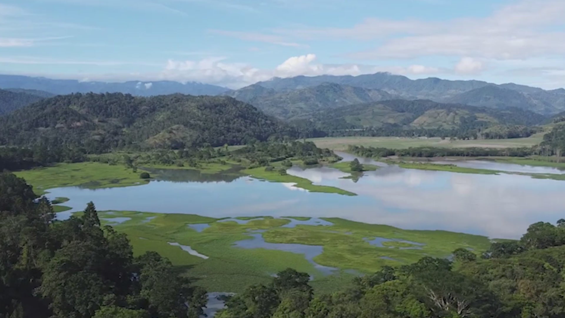 Dron view of Angustura's Embalse